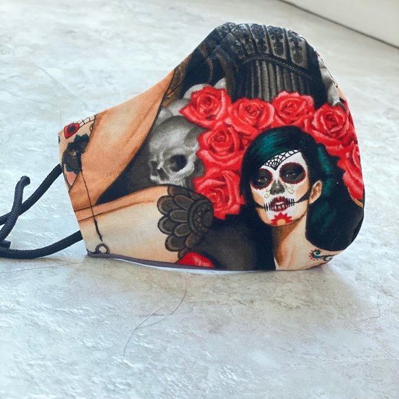 Cotton Custom 3 Layered - Face Masks W Nose Wire - Picture 3 of 16